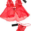Midnight Magic Red Lace/Mesh Babydoll Cami & G-String 2-Pc Set
