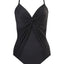 Miraclesuit Rock Solid Love Knot Twist-front Faux-fly-away Allover-slimming One-piece Swimsuit Black