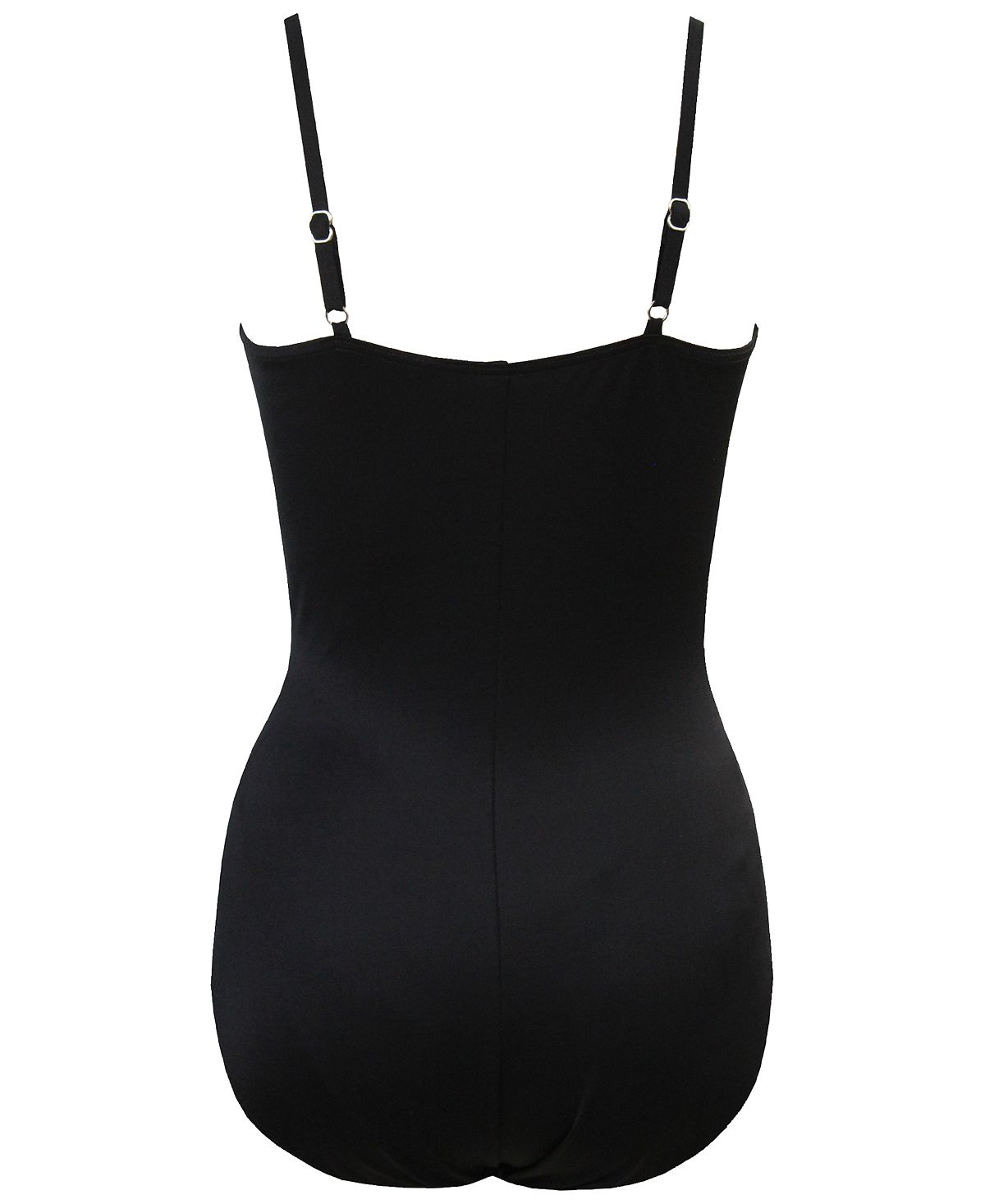 Miraclesuit Rock Solid Love Knot Twist-front Faux-fly-away Allover-slimming One-piece Swimsuit Black