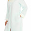 Miss Elaine Aqua Embroidery-Trimmed Zip-Front Robe