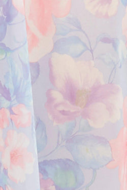 Miss Elaine Blue Floral-Print Tricot Flutter-Sleeve Nightgown thumbnail 4