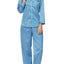 Miss Elaine Blue/White Foulard-Print Satin Pajama Set