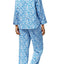 Miss Elaine Blue/White Paisley/Foulard Printed Satin Pajama Set