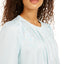 Miss Elaine Brushed Back Satin Embroidered Nightgown Aqua