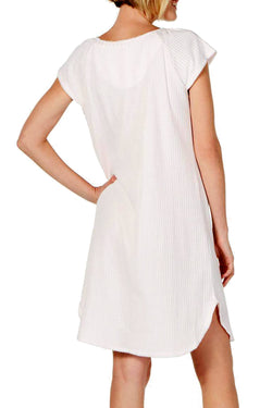 Miss Elaine Embroidered Smocking Trim Nightgown in Pink thumbnail 2