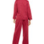 Miss Elaine Jacquard Brushed Back Satin Pajama Set Cranberry