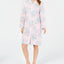 Miss Elaine Luxe Printed Brushed Fleece Short Snap Robe in Pink