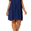 Miss Elaine Navy Tricot Flutter-Sleeve Nightgown