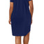 Miss Elaine Navy Tricot Flutter-Sleeve Nightgown