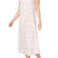 Miss Elaine Neutral Paisley Smocked Printed Knit Nightgown