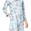 Miss Elaine PLUS Blue Floral-Print Fleece Short Robe