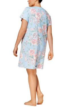 Miss Elaine PLUS Blue Garden-Floral Printed Robe thumbnail 2