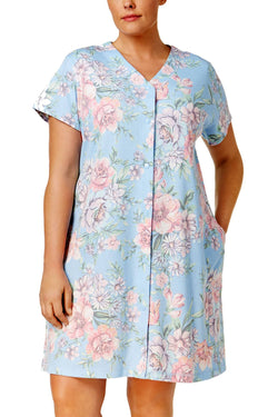 Miss Elaine PLUS Blue Garden-Floral Printed Robe thumbnail 4