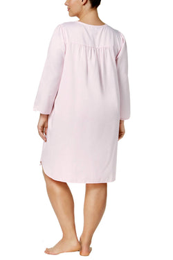 Miss Elaine PLUS Light-Pink Brushed-Satin Nightgown thumbnail 3