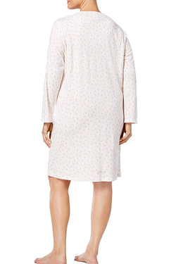 Miss Elaine PLUS Neutral-Rosebuds Printed Nightgown thumbnail 2