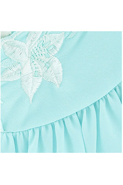 Miss Elaine PLUS Seafoam Tricut Flutter-Sleeve Nightgown thumbnail 3