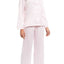 Miss Elaine Pink Stripe Brushed Back Satin Pajama Set