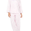 Miss Elaine Pink Stripe Brushed Back Satin Pajama Set