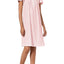 Miss Elaine Pink Texture Striped Embroidered Short Nightgown