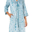 Miss Elaine Printed Brushed Back Satin Zip Robe in Jade Paisley
