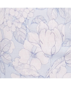 Miss Elaine Printed Cotton Notch Collar Top And Cropped Pant Pajama Set in Blue Floral thumbnail 3