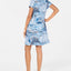Miss Elaine Printed Knit Snap-front Robe 439 Navy Batik