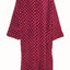 Miss Elaine Red/Pink Polka-Dot Long Fleece Zip-Up Robe