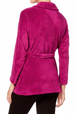 Miss Elaine Vintage-Berry Solid Fleece Bed Jacket thumbnail 3