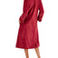 Miss Elaine Wo Jacquard Cuddle Fleece Long Zipper Robe Burgundy