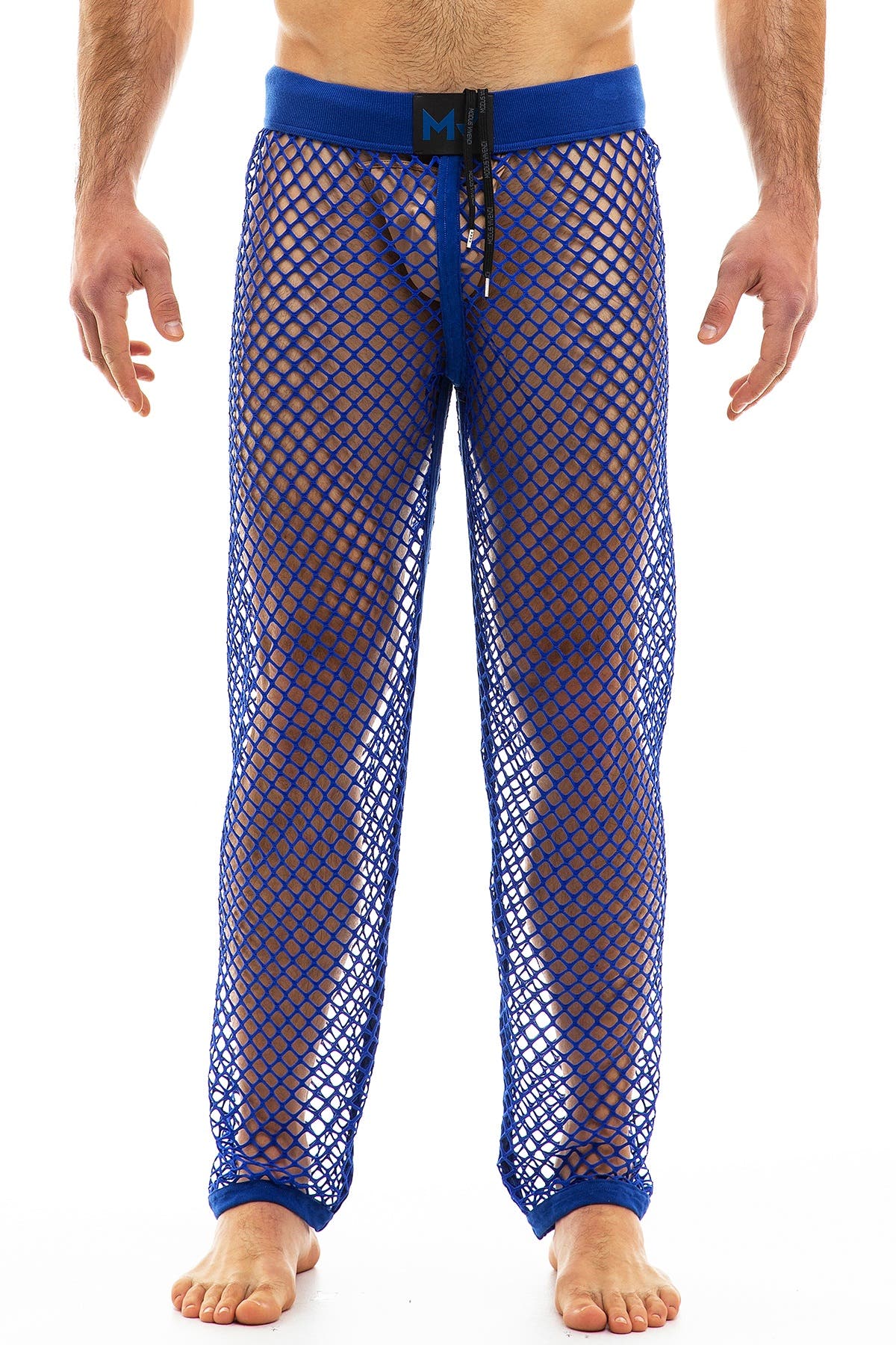 Modus Vivend Blue Trapped Camo Fishnet Pants