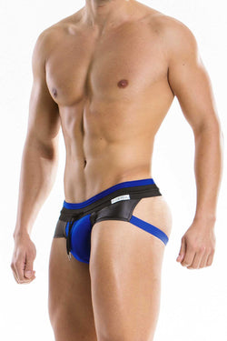 Modus Vivendi Black/Blue Leather-Look Blend Jock thumbnail 1