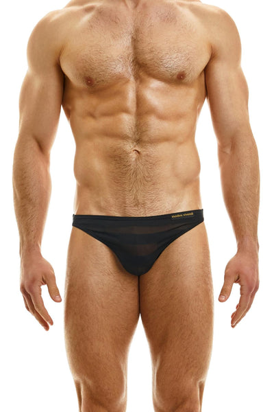 Modus Vivendi Black Mesh Panel Low Cut Brief