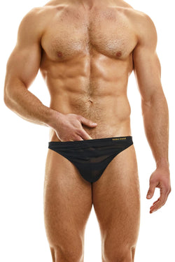 Modus Vivendi Black Mesh Panel Low Cut Brief thumbnail 3
