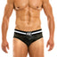 Modus Vivendi Black Perforated Vegan Leather Backless Brief