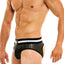 Modus Vivendi Black Perforated Vegan Leather Backless Brief