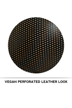 Modus Vivendi Black Perforated Vegan Leather Backless Brief thumbnail 4