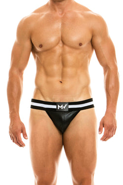 Modus Vivendi Black Perforated Vegan Leather Sports Brief thumbnail 2