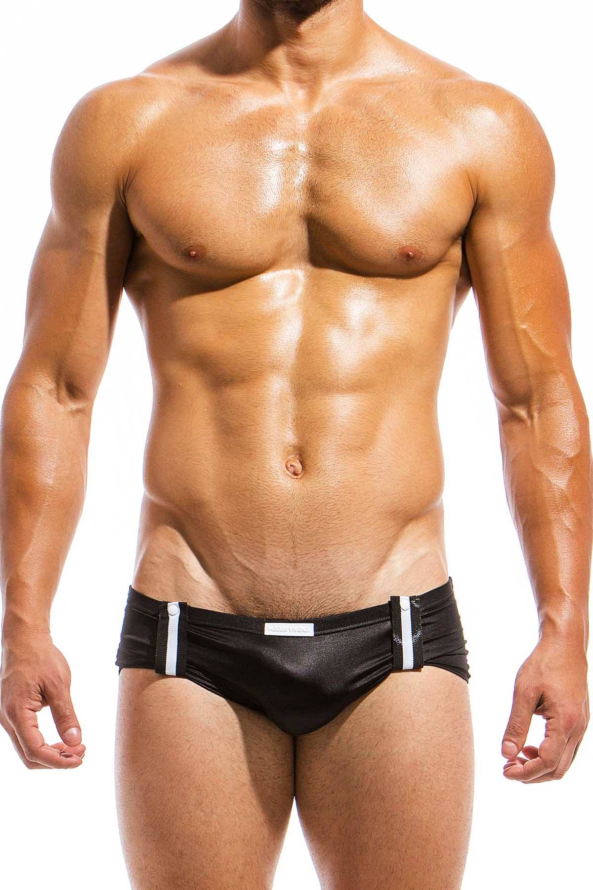 Modus Vivendi Black Tricky Convertible Brazil-Cut Swim Trunk