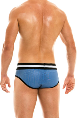 Modus Vivendi Blue Perforated Vegan Leather Brief thumbnail 3