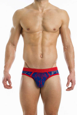 Modus Vivendi Blue/Red Floral-Lace Brief thumbnail 1