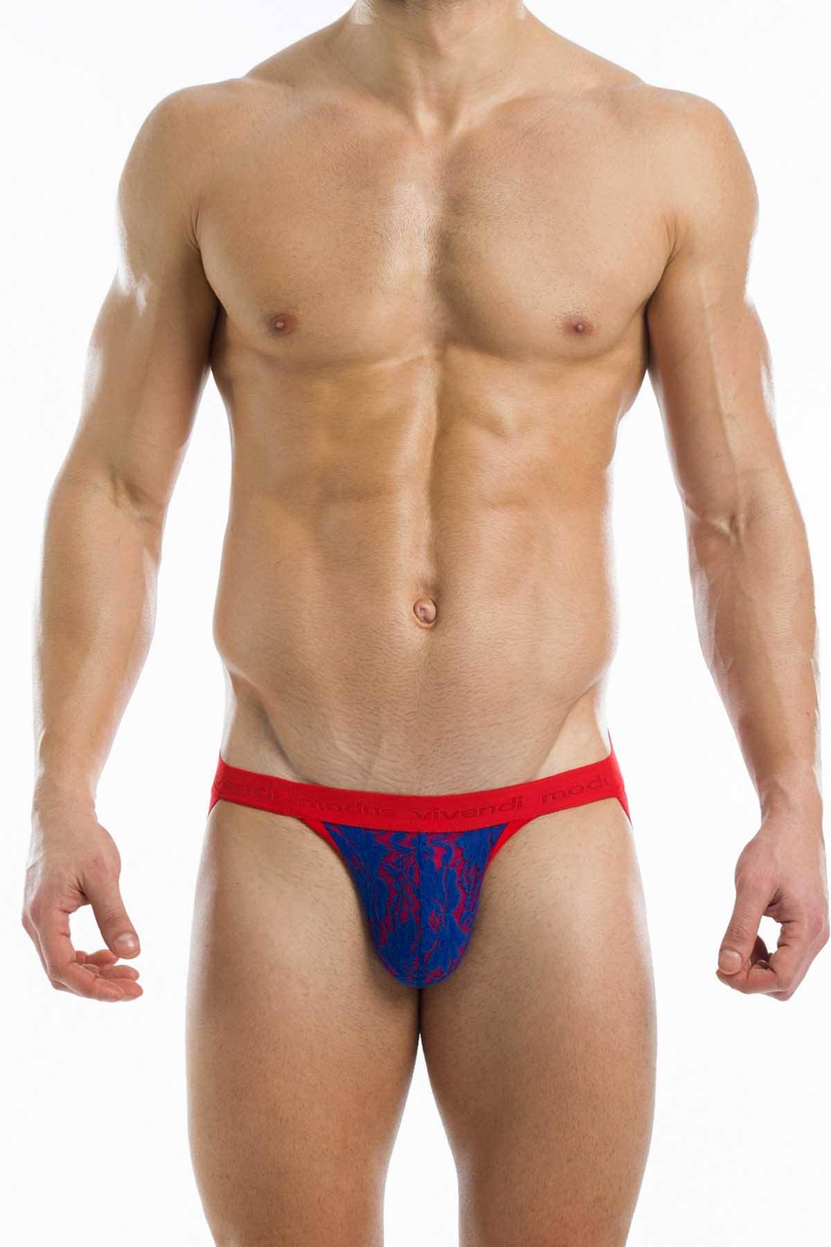 Modus Vivendi Blue/Red Floral-Lace Jockstrap
