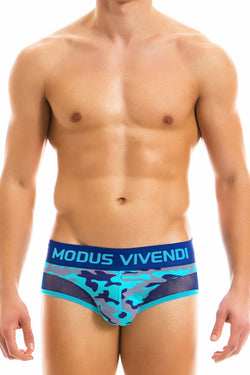 Modus Vivendi Camo C-Through Brief Aqua thumbnail 1