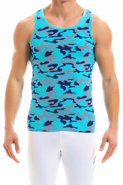 Modus Vivendi Camo Tank Top T Shirt Aqua thumbnail 3