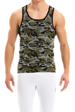 Modus Vivendi Camo Tank Top T Shirt Khaki thumbnail 3
