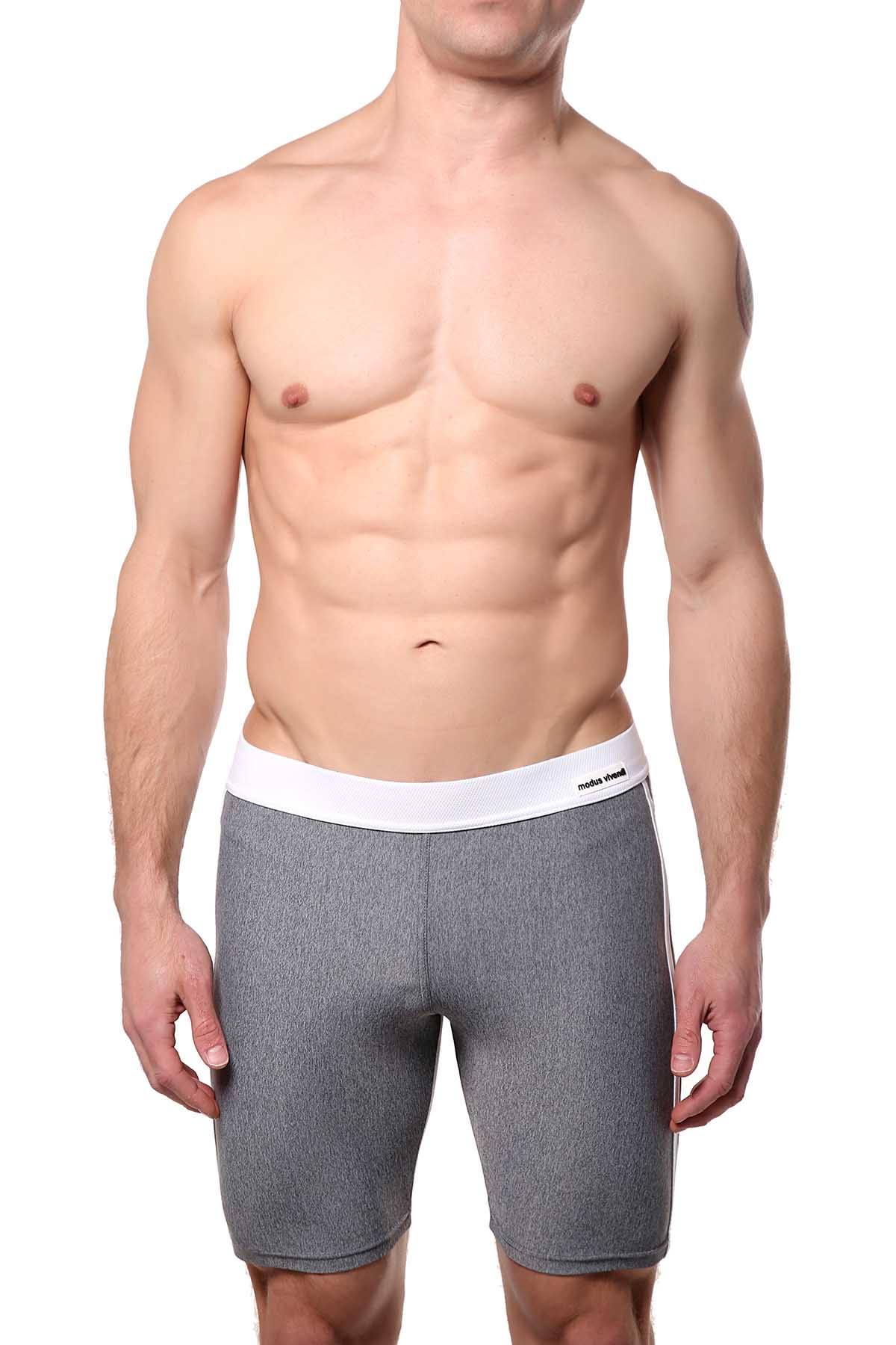 Modus Vivendi Carbon-Grey Melanze Biker-Style Swim Short