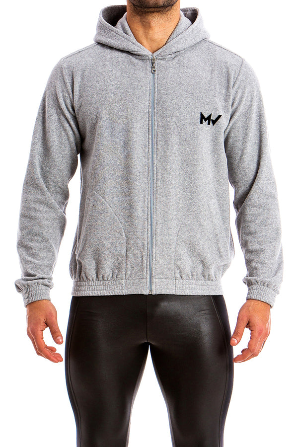 Modus Vivendi Grey Bull Hoodie/Bomber 2-in-1 Jacket