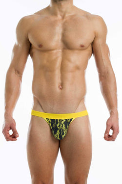 Modus Vivendi Grey/Yellow Floral-Lace Jockstrap thumbnail 1