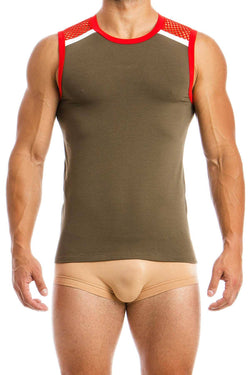 Modus Vivendi Khaki Multi C-Through Tank Top thumbnail 1