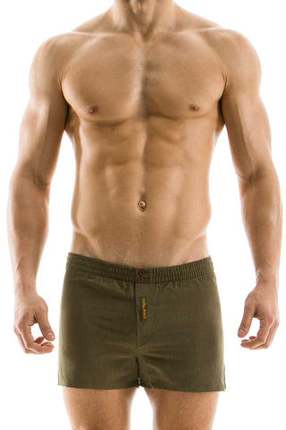 Modus Vivendi Khaki Plain Loose-Fit Boxer