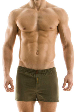 Modus Vivendi Khaki Plain Loose-Fit Boxer thumbnail 1